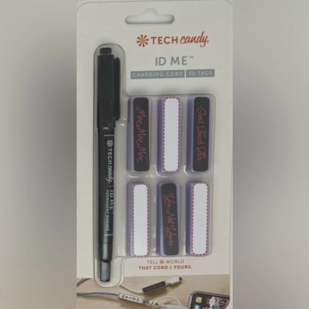Tech Candy ID Me Charging Cord ID Tags To Label All Your Charging Cords Neatly